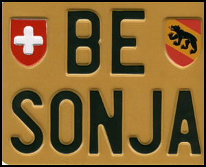 Dekorations Motorradschild in gelb